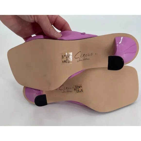 Circus Ny Sam Edelman Heeled Sandals Sim Fiji Flower Bow Pink Us 9 Slip On - Picture 8 of 10